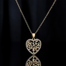 new heart shaped tree of life pendant copper plated 18K gold necklacepicture7