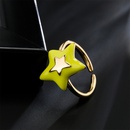 fashion copper 18K gold plated oil drop irregular fivepointed star open ring femalepicture9