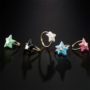 fashion copper 18K gold plated oil drop irregular fivepointed star open ring femalepicture10