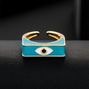 simple copper plated 18K gold drip oil eye geometric open ring femalepicture7