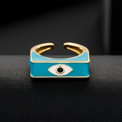 simple copper plated 18K gold drip oil eye geometric open ring female