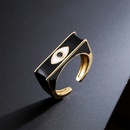 simple copper plated 18K gold drip oil eye geometric open ring femalepicture9