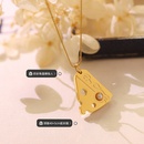 Simple Cheese Block Imitation Pearl Pendant Titanium Steel Plated 18K Gold  Necklacepicture6
