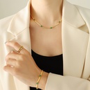 2022 new snake chain titanium steel inlaid zircon necklace braceletpicture5