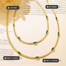 2022 new snake chain titanium steel inlaid zircon necklace braceletpicture6
