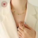 2022 new snake chain titanium steel inlaid zircon necklace braceletpicture7