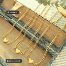 fashion heartshaped pendant necklace titanium steel 18K gold necklacepicture6