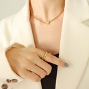 fashion heartshaped pendant necklace titanium steel 18K gold necklacepicture8