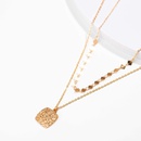 simple square necklace multilayer necklace alloy clavicle chainpicture8