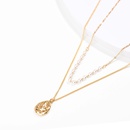 fashion specialshaped water drop necklace pearl alloy doublelayer necklacepicture9