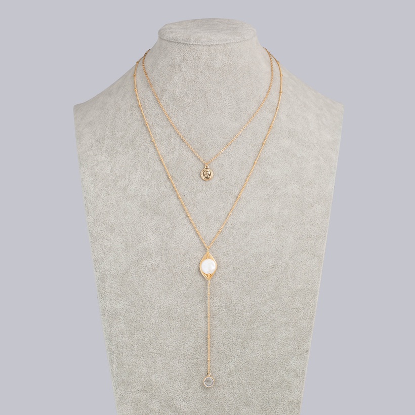 Bijoux Fantaisie Colliers | Collier Multicouche De Mode Collier En Alliage De Perles D39eau Douce - XI13431