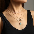 fashion multilayer necklace green imitation natural stone alloy necklacepicture7