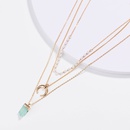 fashion multilayer necklace green imitation natural stone alloy necklacepicture8