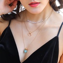 fashion multilayer necklace green imitation natural stone alloy necklacepicture9