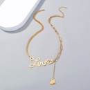 exaggerated jewelry heart shaped letter stitching fashion collarbone alloy necklace womenpicture8