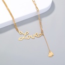 exaggerated jewelry heart shaped letter stitching fashion collarbone alloy necklace womenpicture9