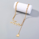 exaggerated jewelry heart shaped letter stitching fashion collarbone alloy necklace womenpicture10