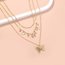 fashion butterfly pendant multilayered necklace alloy collarbone chainpicture9