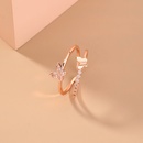 fashion butterfly threedimensional copper diamond open ringpicture8