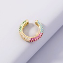 fashion simple gold zircon cute rainbow Cshaped copper ear clip wholesalepicture9