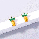 mode jaune ananas fruit zircon microset couleur zircon boucles d39oreilles en grospicture8