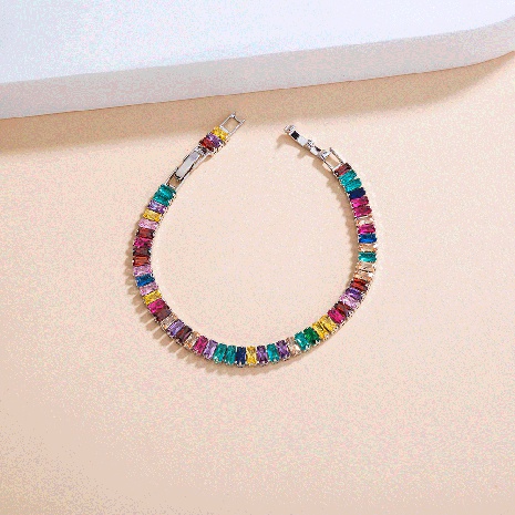 fashion colored zircon sparkling jewelry full of zirconium copper bracelet  NHDB656614's discount tags