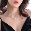 fashion multilayer necklace freshwater pearl pendant alloy necklacepicture9