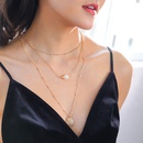 fashion freshwater pearl necklace geometric multilayer alloy necklacepicture9