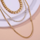 fashion hiphop simple multilayer necklace alloy clavicle chainpicture9