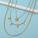 fashion letter BABY diamond butterfly pendant multilayer necklace necklacepicture9