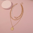retro fashion necklace creative pearl multilayer alloy necklacepicture8
