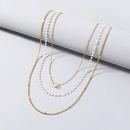 Creative Multilayer Zircon Pendant Necklace Imitation Pearl Alloy Clavicle Chainpicture8