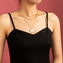 fashion round pendant necklace diamond alloy clavicle chainpicture6