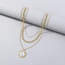 fashion round pendant necklace diamond alloy clavicle chainpicture7