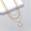 fashion round pendant necklace diamond alloy clavicle chainpicture8