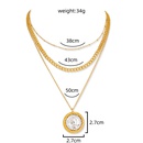 fashion round pendant necklace diamond alloy clavicle chainpicture9