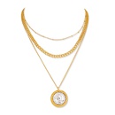 fashion round pendant necklace diamond alloy clavicle chainpicture10