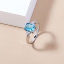 fashion trend square lake water sapphire ring simple copper ringpicture9