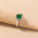 fashion emerald green gemstone copper ring simple microset zircon ringpicture9