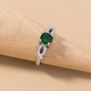 simple fashion green gemstone ring microencrusted zircon copper ringpicture10