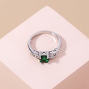 simple fashion green gemstone ring microencrusted zircon copper ringpicture11