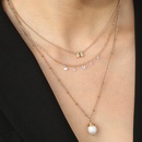 fashion necklace letter A pearl threelayer simple alloy necklacepicture7