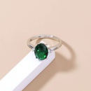 fashion emerald green gemstone copper ring simple microset zircon ringpicture10