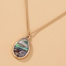 fashion multilayered retro zircon abalone shell water drop alloy necklacepicture8