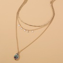 fashion multilayered retro zircon abalone shell water drop alloy necklacepicture10