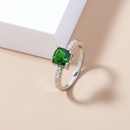 creative geometric green gemstone ring simple copper ring wholesalepicture8