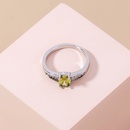 simple fashion oval olive green gemstone zircon copper ring femalepicture10