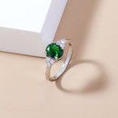 fashion oval emerald green zircon womens ring simple copper ringpicture8