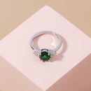 fashion oval emerald green zircon womens ring simple copper ringpicture10