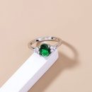 fashion oval emerald green zircon womens ring simple copper ringpicture11